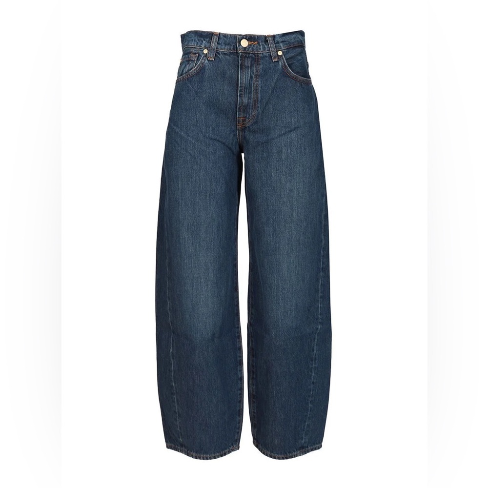 NWT Horseshoe Jeans - 7 For All Mankind Wide-Leg Dark Bonnie Denim - Size 28